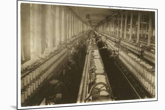 Children Working in the Spinning Room at Cornell Mill, Fall River, Massachusetts, 1912-Lewis Wickes Hine-Mounted Photographic Print