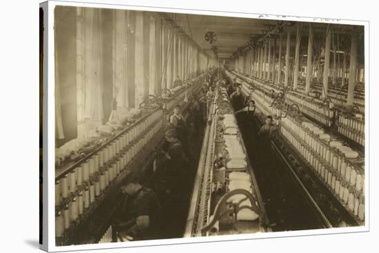 Children Working in the Spinning Room at Cornell Mill, Fall River, Massachusetts, 1912-Lewis Wickes Hine-Stretched Canvas