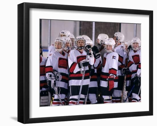 Childrens Ice Hockey Team-null-Framed Photographic Print