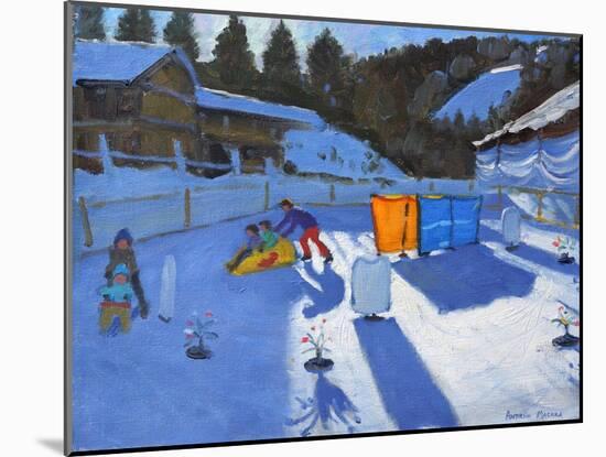 Childrens Ice Rink, Clusaz, 2014-Andrew Macara-Mounted Giclee Print