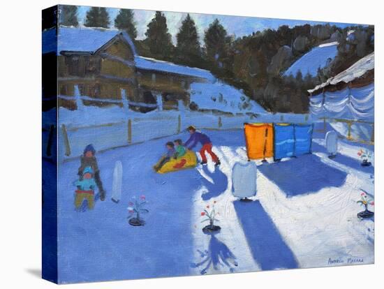 Childrens Ice Rink, Clusaz, 2014-Andrew Macara-Stretched Canvas