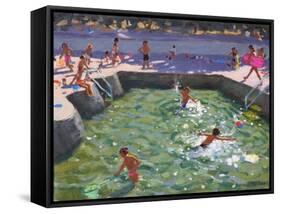 Childrens Pool, Vrsar, Croatia, 2017-Andrew Macara-Framed Stretched Canvas