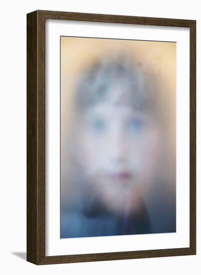 Childs Face Behind Glass-Steve Allsopp-Framed Photographic Print