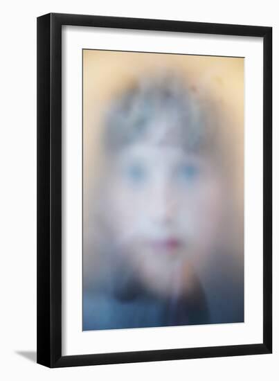 Childs Face Behind Glass-Steve Allsopp-Framed Photographic Print