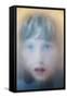 Childs Face Behind Glass-Steve Allsopp-Framed Stretched Canvas