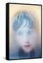 Childs Face Behind Glass-Steve Allsopp-Framed Stretched Canvas