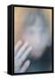 Childs Face Behind Glass-Steve Allsopp-Framed Stretched Canvas