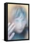 Childs Face Behind Glass-Steve Allsopp-Framed Stretched Canvas