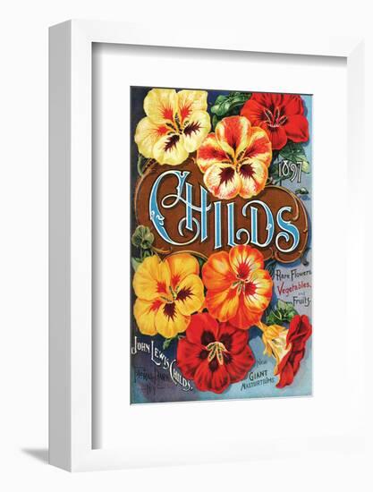 Childs Nasturtium Floral Park-null-Framed Art Print