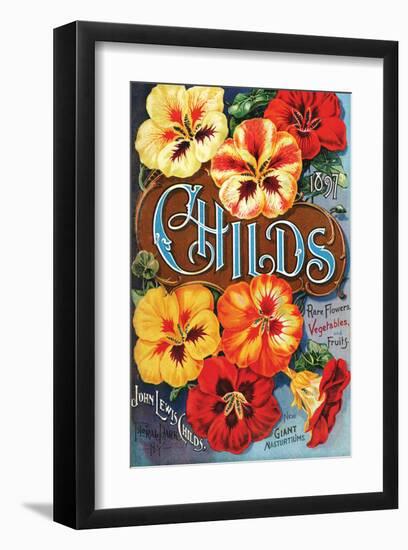Childs Nasturtium Floral Park-null-Framed Art Print