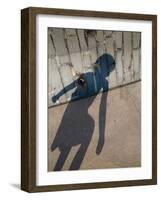 Childs Shadow on Wall-Clive Nolan-Framed Photographic Print