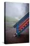 Childs Slide in Countryside Play Area-David Baker-Stretched Canvas
