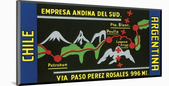 Chile, Argentina, Empresa Andina del Sud.-null-Mounted Art Print