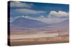 Chile, Atacama Desert, Desert Landscape with the Andes Mountains-Walter Bibikow-Stretched Canvas