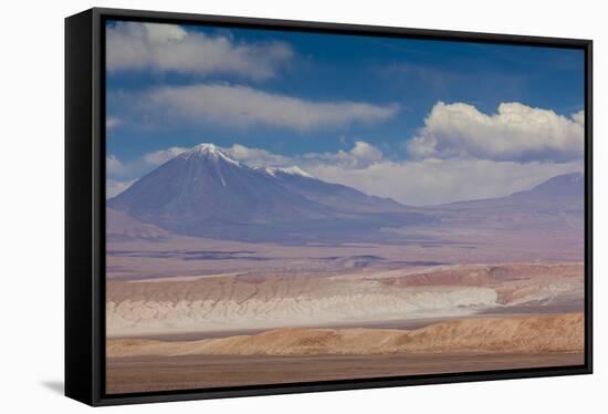 Chile, Atacama Desert, Desert Landscape with the Andes Mountains-Walter Bibikow-Framed Stretched Canvas