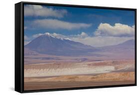 Chile, Atacama Desert, Desert Landscape with the Andes Mountains-Walter Bibikow-Framed Stretched Canvas