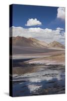 Chile, Atacama Desert, Salar De Aguas Calientes, Salt Pan and Lagoon-Walter Bibikow-Stretched Canvas