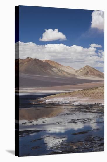 Chile, Atacama Desert, Salar De Aguas Calientes, Salt Pan and Lagoon-Walter Bibikow-Stretched Canvas