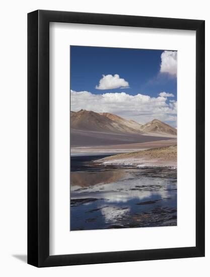 Chile, Atacama Desert, Salar De Aguas Calientes, Salt Pan and Lagoon-Walter Bibikow-Framed Photographic Print