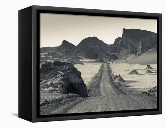 Chile, Atacama Desert, San Pedro De Atacama, Valle De la Luna, Valley Road-Walter Bibikow-Framed Stretched Canvas