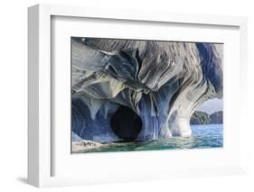 Chile, Aysen, Puerto Rio Tranquilo, Marble Chapel Natural Sanctuary. Limestone formations.-Fredrik Norrsell-Framed Photographic Print