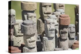 Chile, Easter Island. Carved Volcanic Stone Moi Figures-Cindy Miller Hopkins-Stretched Canvas
