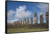 Chile, Easter Island, Hanga Nui. Rapa Nui, Ahu Tongariki. Moi Statues-Cindy Miller Hopkins-Framed Stretched Canvas