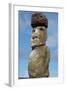 Chile, Easter Island, Hanga Nui. Rapa Nui NP, Statue with a Pukao-Cindy Miller Hopkins-Framed Photographic Print