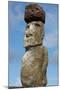 Chile, Easter Island, Hanga Nui. Rapa Nui NP, Statue with a Pukao-Cindy Miller Hopkins-Mounted Photographic Print