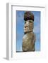 Chile, Easter Island, Hanga Nui. Rapa Nui NP, Statue with a Pukao-Cindy Miller Hopkins-Framed Photographic Print