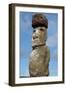 Chile, Easter Island, Hanga Nui. Rapa Nui NP, Statue with a Pukao-Cindy Miller Hopkins-Framed Photographic Print