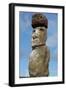 Chile, Easter Island, Hanga Nui. Rapa Nui NP, Statue with a Pukao-Cindy Miller Hopkins-Framed Photographic Print