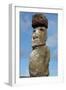 Chile, Easter Island, Hanga Nui. Rapa Nui NP, Statue with a Pukao-Cindy Miller Hopkins-Framed Photographic Print