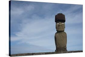 Chile, Easter Island, Hanga Roa. Ahu Tahai, Standing Moai Statue-Cindy Miller Hopkins-Stretched Canvas