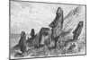 Chile, Easter Island, Moais at Rano Raraku, Journal of French Corvette La Flore-null-Mounted Giclee Print