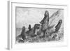 Chile, Easter Island, Moais at Rano Raraku, Journal of French Corvette La Flore-null-Framed Giclee Print