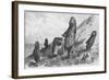 Chile, Easter Island, Moais at Rano Raraku, Journal of French Corvette La Flore-null-Framed Giclee Print