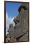 Chile, Easter Island. Rapa Nui, Historic Site of Rano Raraku. Moi Face-Cindy Miller Hopkins-Framed Photographic Print