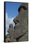 Chile, Easter Island. Rapa Nui, Historic Site of Rano Raraku. Moi Face-Cindy Miller Hopkins-Framed Stretched Canvas