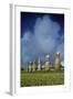 Chile, Easter Island, Rapa-Nui National Park, Ahu Akivi, Anthropomorphic 'Moai' Monoliths-null-Framed Giclee Print