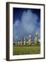 Chile, Easter Island, Rapa-Nui National Park, Ahu Akivi, Anthropomorphic 'Moai' Monoliths-null-Framed Giclee Print