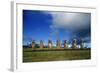 Chile, Easter Island, Rapa-Nui National Park, Ahu Akivi, Anthropomorphic 'Moai' Monoliths-null-Framed Giclee Print