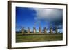 Chile, Easter Island, Rapa-Nui National Park, Ahu Akivi, Anthropomorphic 'Moai' Monoliths-null-Framed Giclee Print