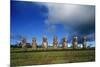 Chile, Easter Island, Rapa-Nui National Park, Ahu Akivi, Anthropomorphic 'Moai' Monoliths-null-Mounted Giclee Print