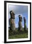 Chile, Easter Island, Rapa-Nui National Park, Ahu Akivi, Anthropomorphic 'Moai' Monoliths-null-Framed Giclee Print