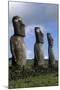 Chile, Easter Island, Rapa-Nui National Park, Ahu Akivi, Anthropomorphic 'Moai' Monoliths-null-Mounted Giclee Print