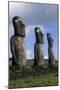 Chile, Easter Island, Rapa-Nui National Park, Ahu Akivi, Anthropomorphic 'Moai' Monoliths-null-Mounted Giclee Print