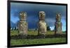 Chile, Easter Island, Rapa-Nui National Park, Ahu Akivi, Anthropomorphic 'Moai' Monoliths-null-Framed Giclee Print