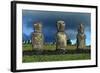 Chile, Easter Island, Rapa-Nui National Park, Ahu Akivi, Anthropomorphic 'Moai' Monoliths-null-Framed Giclee Print