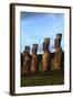 Chile, Easter Island, Rapa-Nui National Park, Ahu Akivi, Anthropomorphic 'Moai' Monoliths-null-Framed Giclee Print